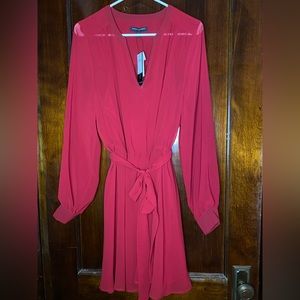 Banana Republic Factory Red Long Sleeve Dress